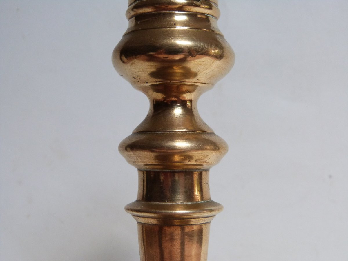 Renaissance Candlestick Turned Bronze From The Henri IV Period, Late 16th And Early 17th Century -photo-4