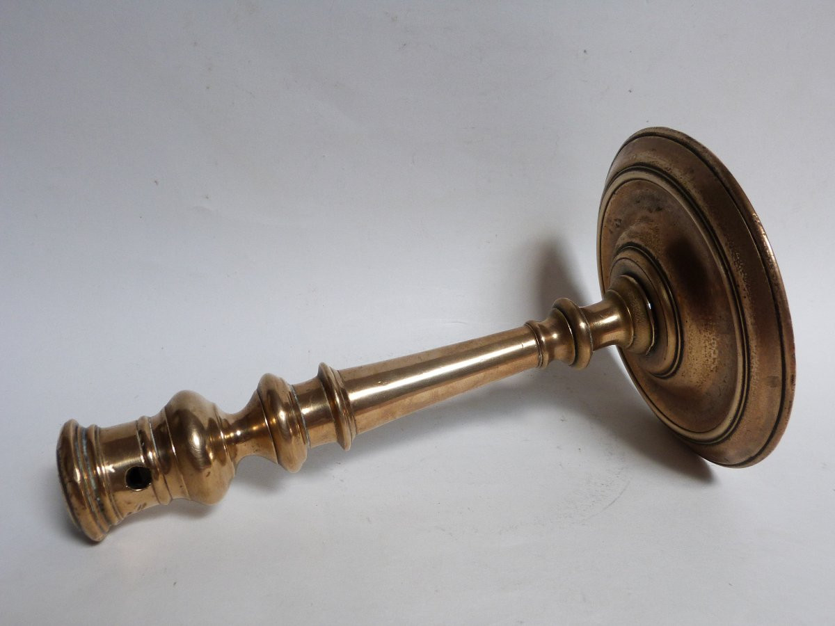 Renaissance Candlestick Turned Bronze From The Henri IV Period, Late 16th And Early 17th Century -photo-3