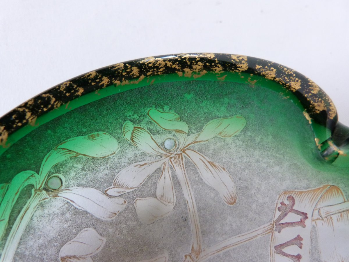 Daum Nancy coupe parlante au gui l'an neuf art nouveau -photo-5