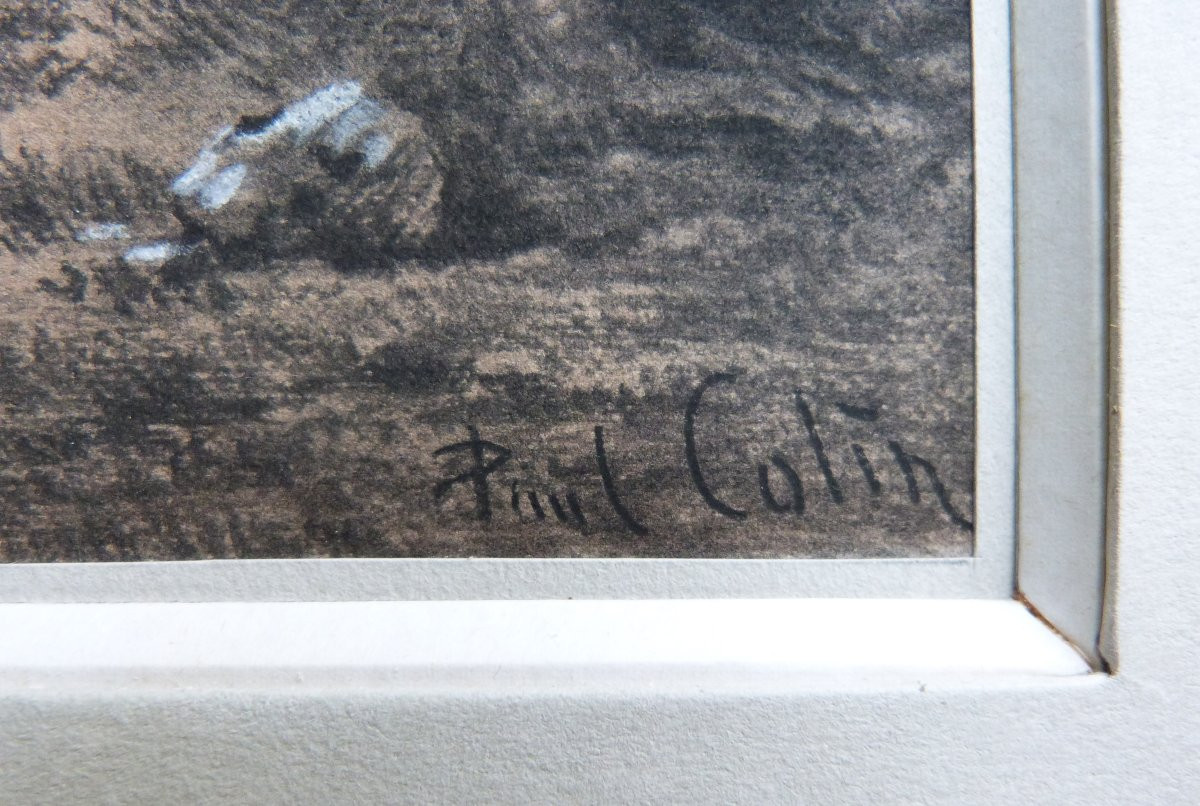 Paul Colin dessin Normandie Yport  paysage animé forêt cavalier XIXeme -photo-4