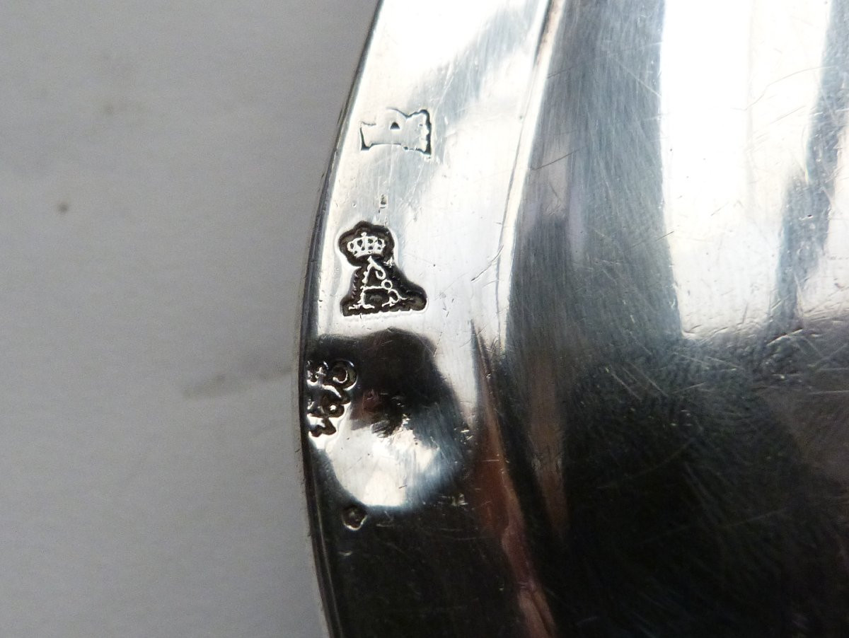 Solid Silver Dish Paris 1778 Coat Of Arms Crown Of Duke -photo-3