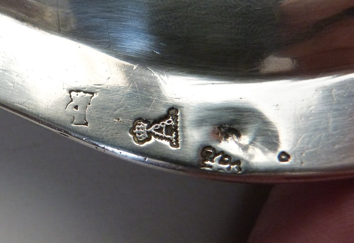 Solid Silver Dish Paris 1778 Coat Of Arms Crown Of Duke -photo-4