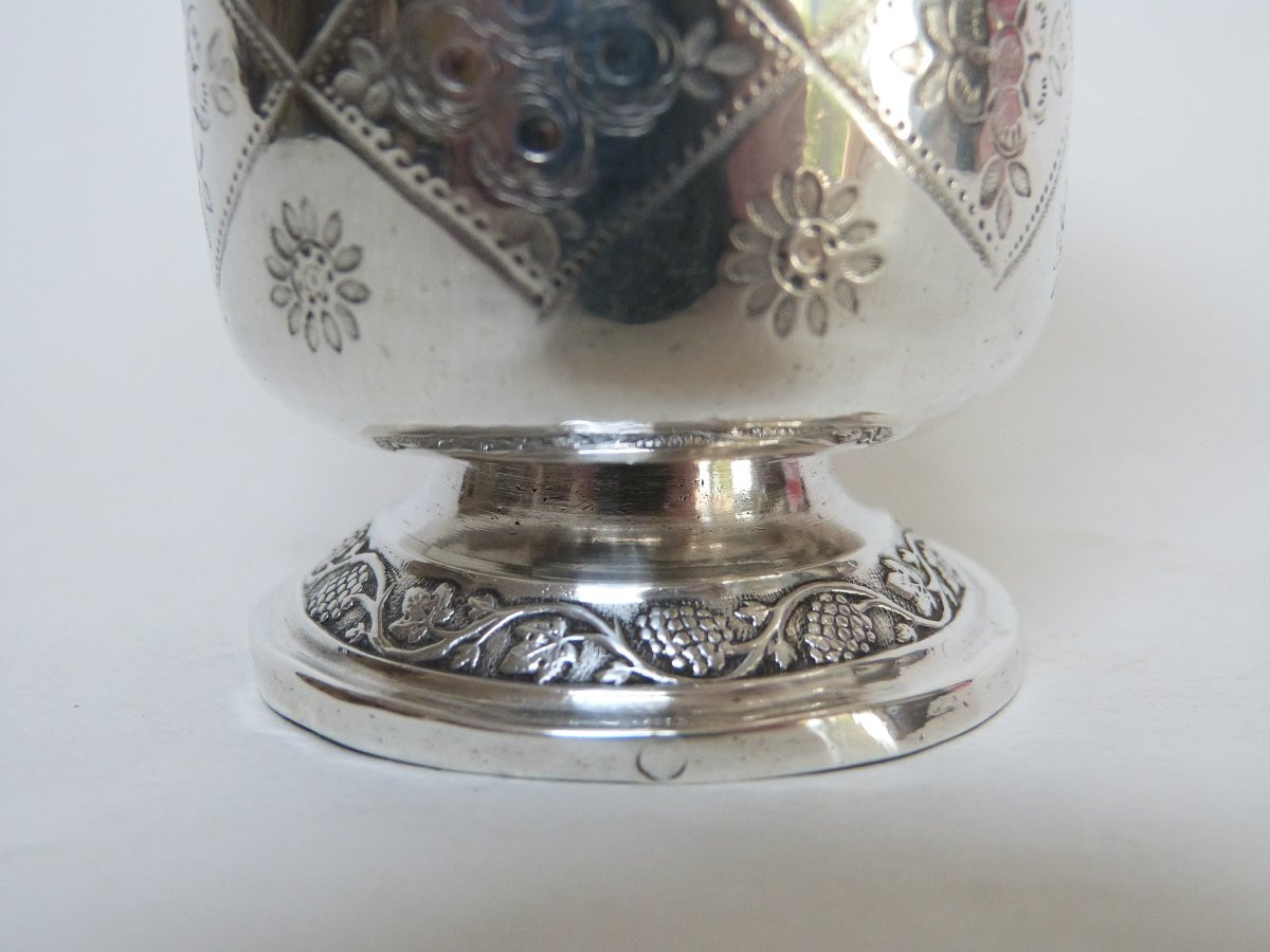 Solid Silver Cup, Late 18th Century Empire-photo-3
