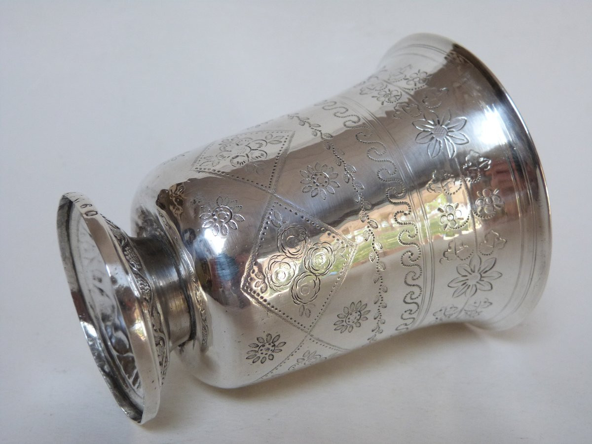 Solid Silver Cup, Late 18th Century Empire-photo-4