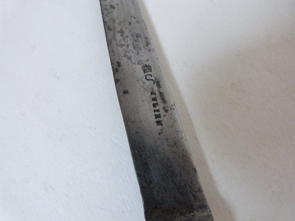 18th Century Solid Silver Knife With Steel Blade Stock -photo-3