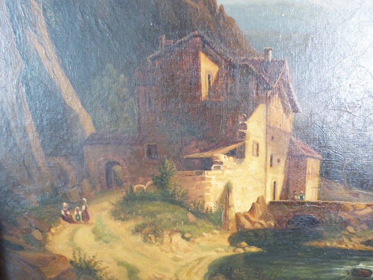 Paysage de Montagne huile sur toile XIXeme-photo-3