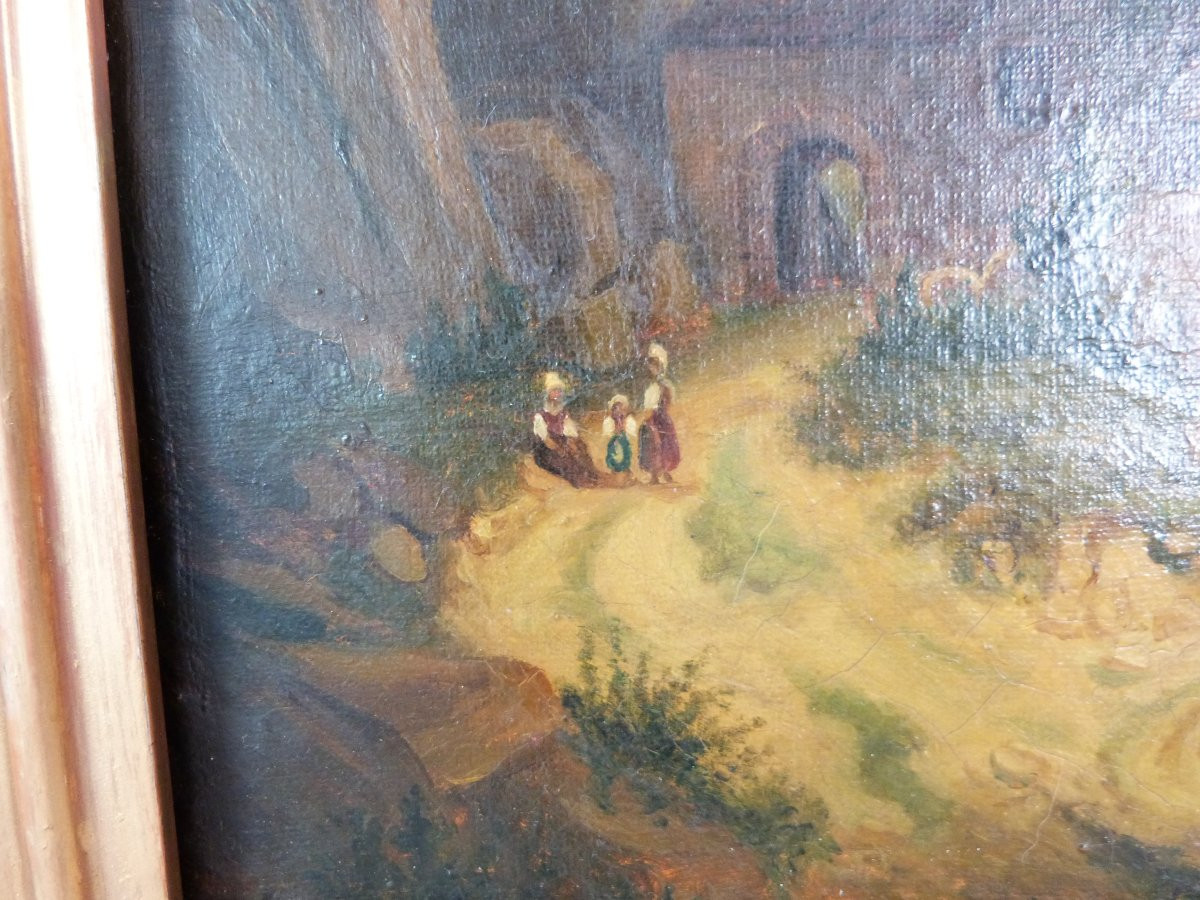 Paysage de Montagne huile sur toile XIXeme-photo-1
