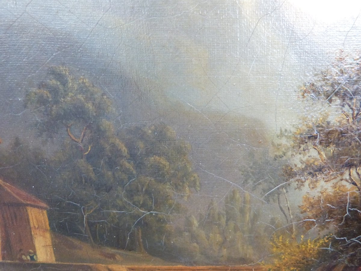 Paysage de Montagne huile sur toile XIXeme-photo-3