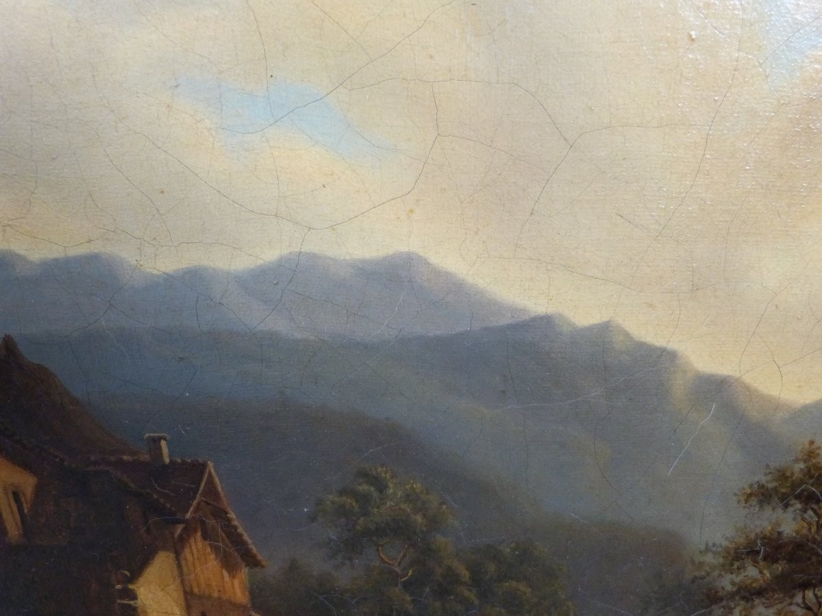 Paysage de Montagne huile sur toile XIXeme-photo-4