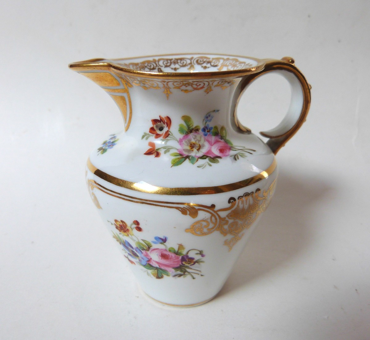Sèvres 1851 Porcelain Milk Jug With Napoleon III Flower Decoration