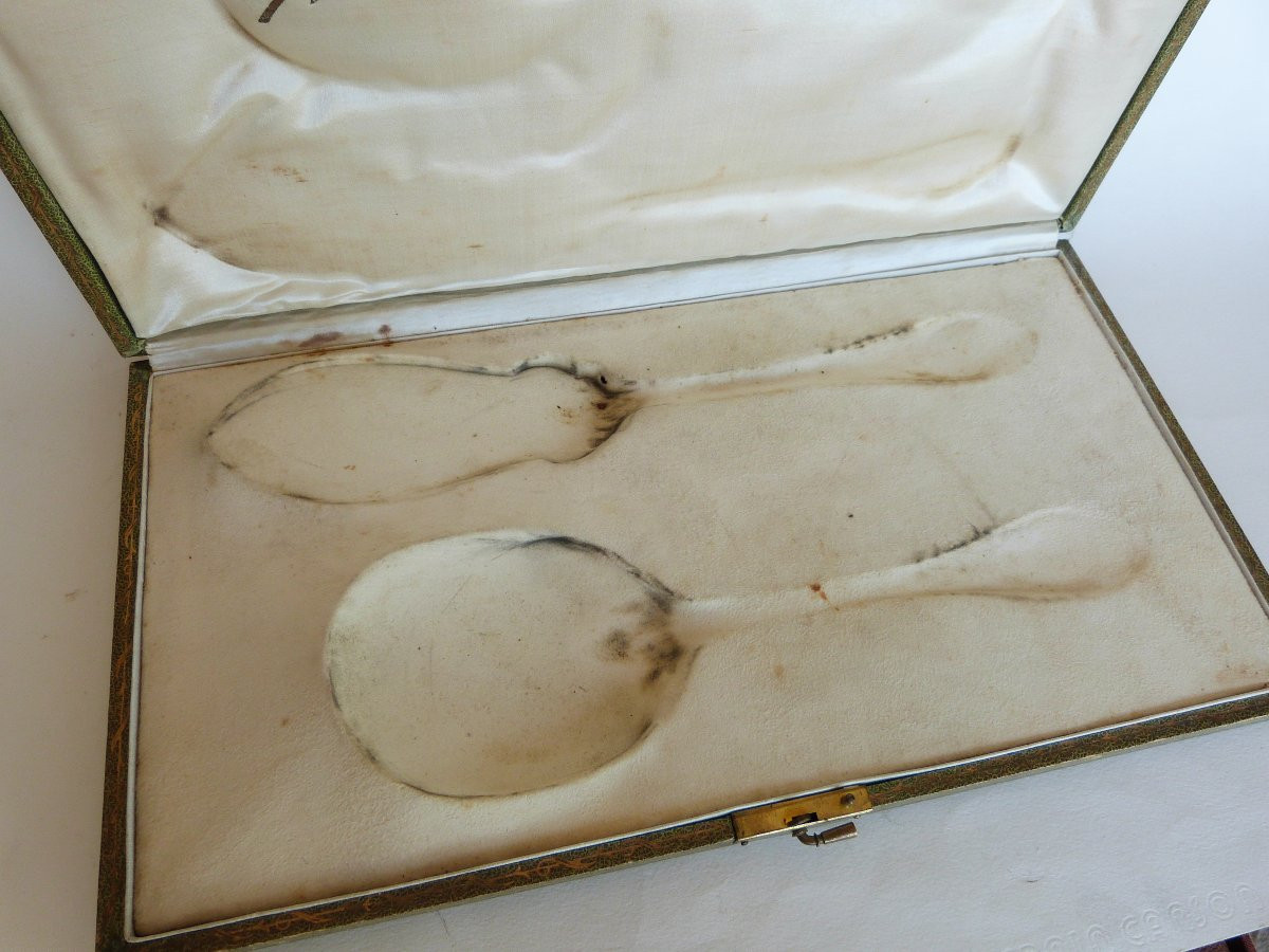 Art Nouveau Solid Silver Ice Cream Serving Cutlery-photo-5