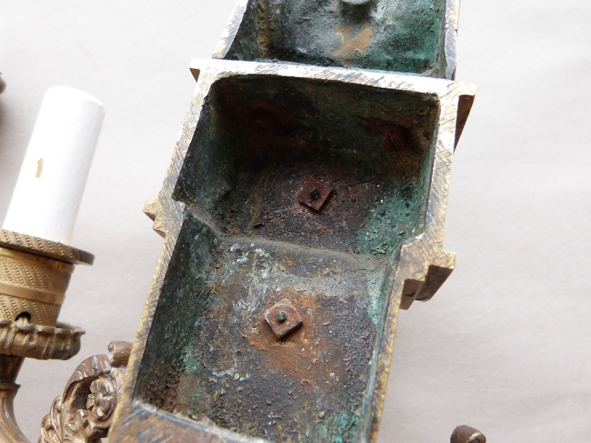 Paire d'appliques retour d'Egypte en bronze Consulat Empire -photo-7
