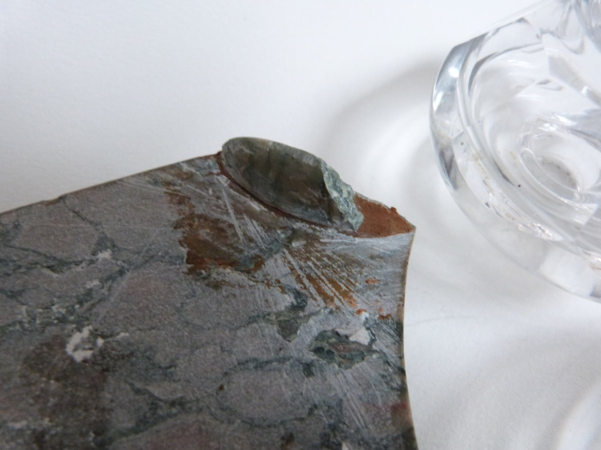 19th Century Marble And Crystal Inkwell -photo-3