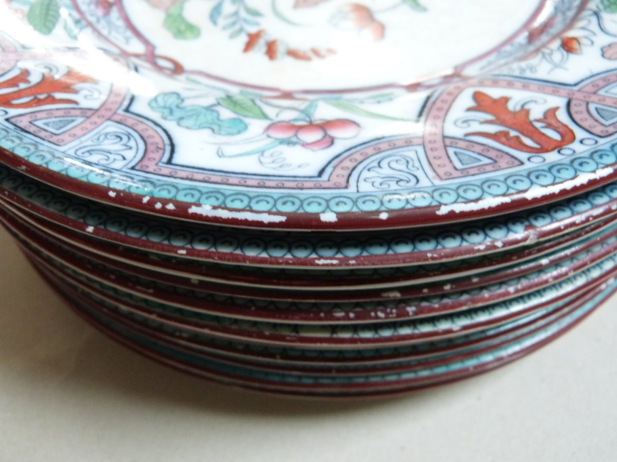William Brownfield ensemble de 11 grandes assiettes en Ironstone décor japonisant -photo-4