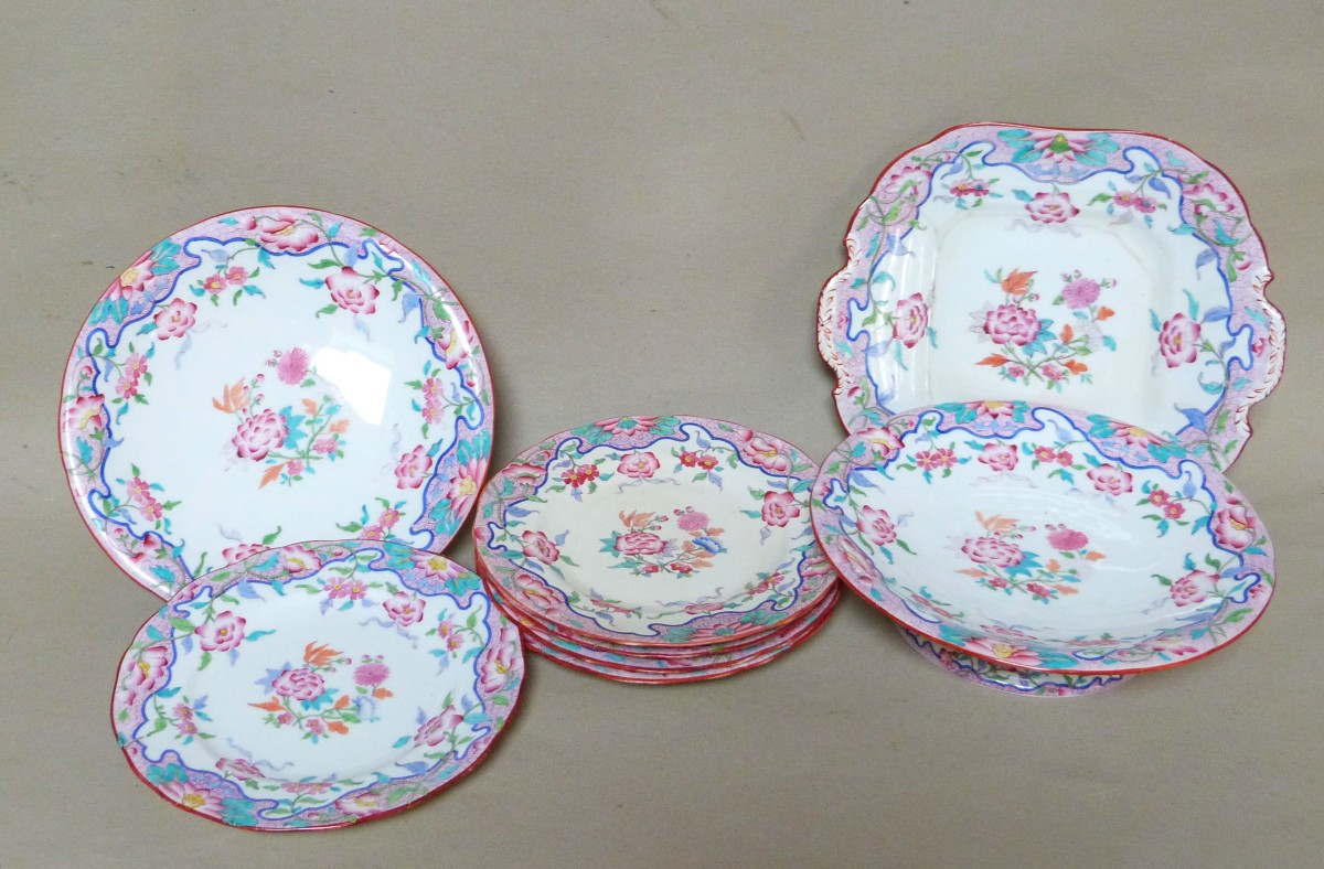 Minton pour Bordier Geneva service à dessert en porcelaine anglaise 
