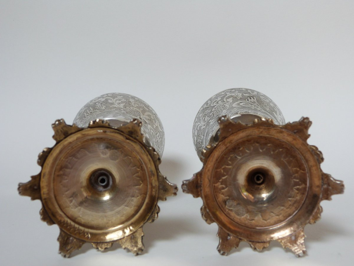 paire de gobelets calices en argent massif Turquie Ottoman XIXeme siècle-photo-4