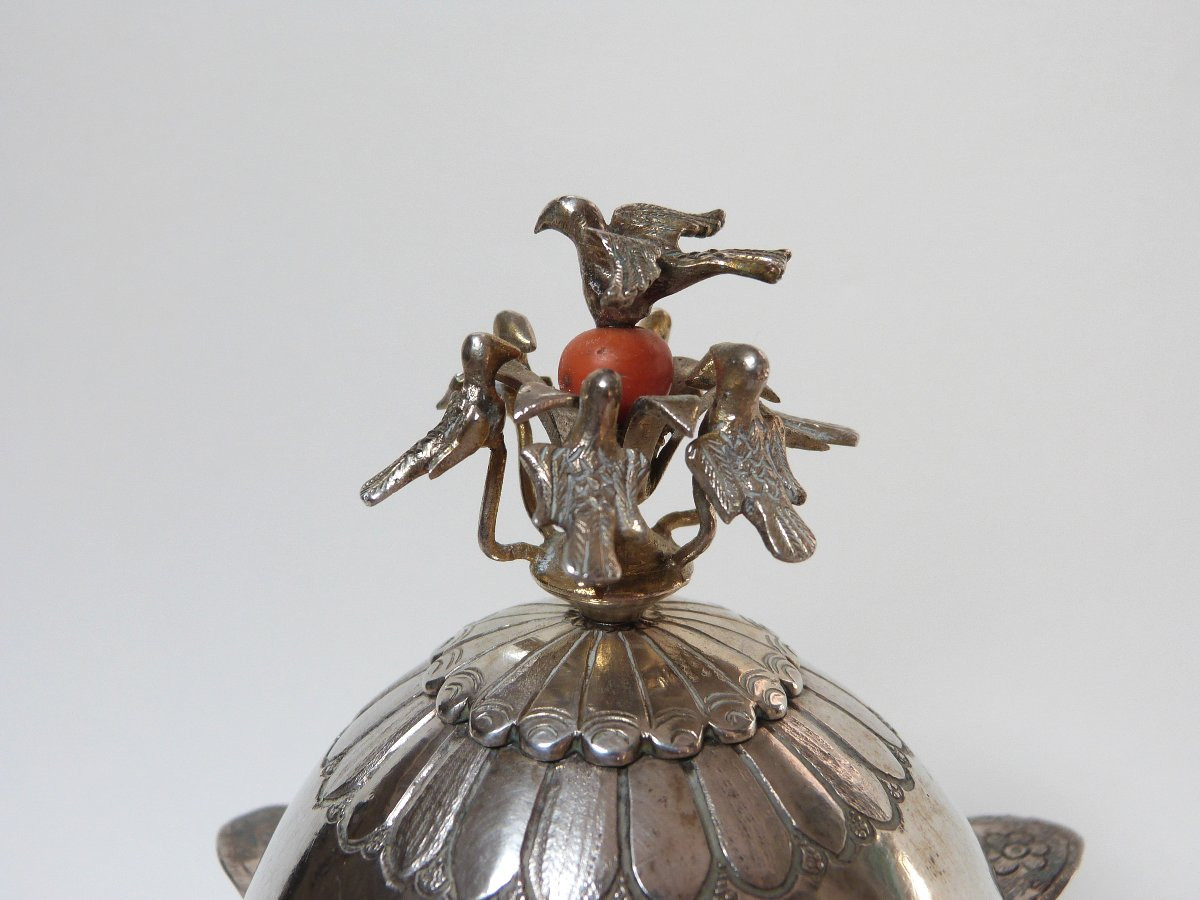 boite sucrier en argent massif Maghreb Tunisie Empire Ottoman XIXeme -photo-2