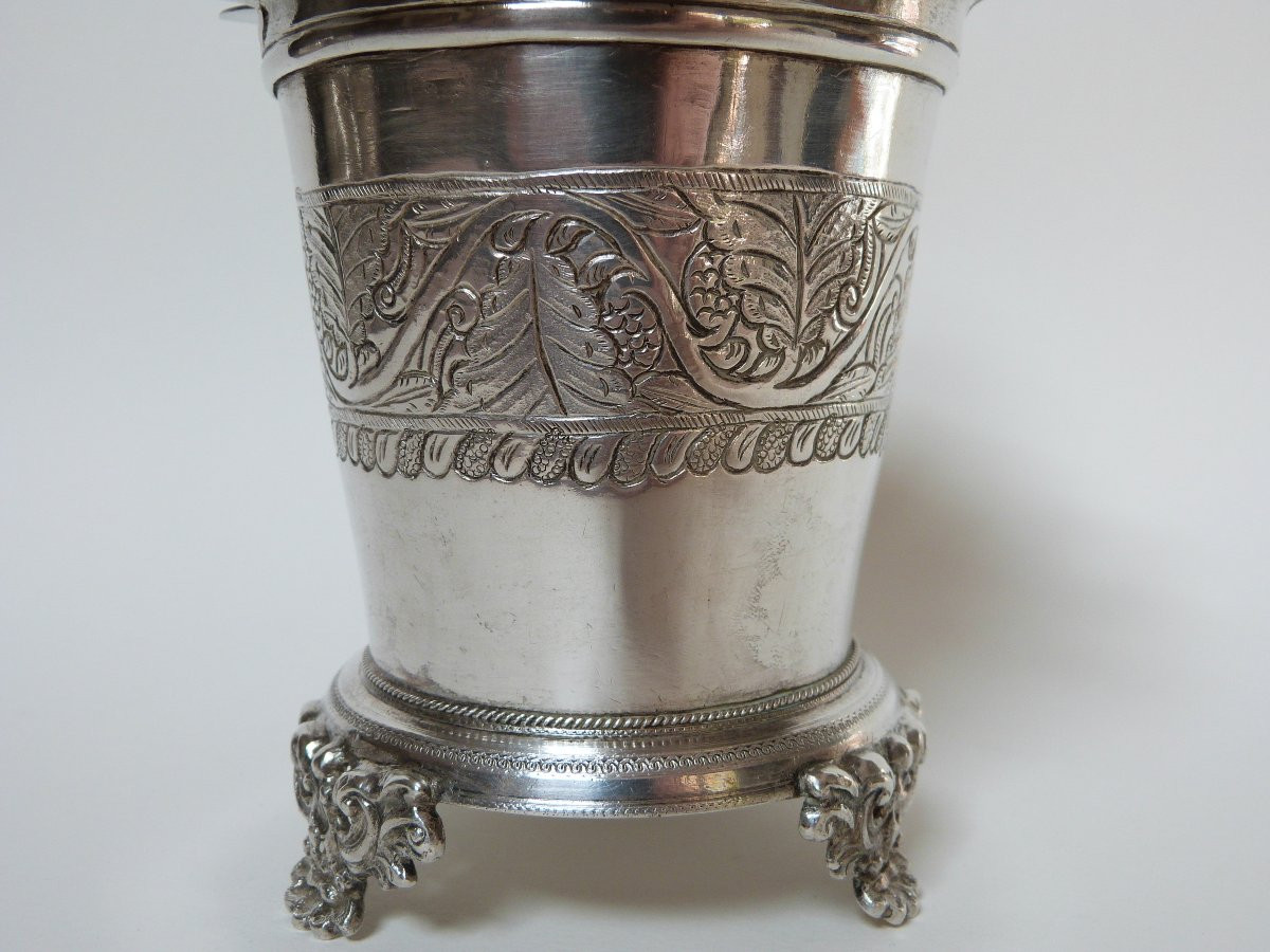 boite sucrier en argent massif Maghreb Tunisie Empire Ottoman XIXeme -photo-3