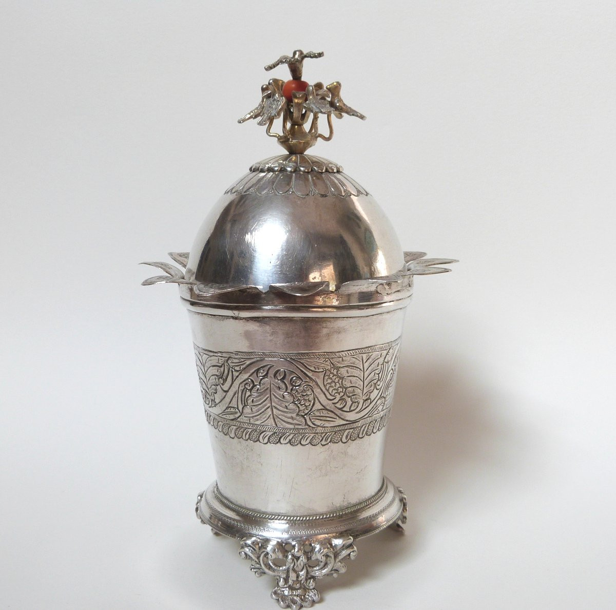 boite sucrier en argent massif Maghreb Tunisie Empire Ottoman XIXeme -photo-4