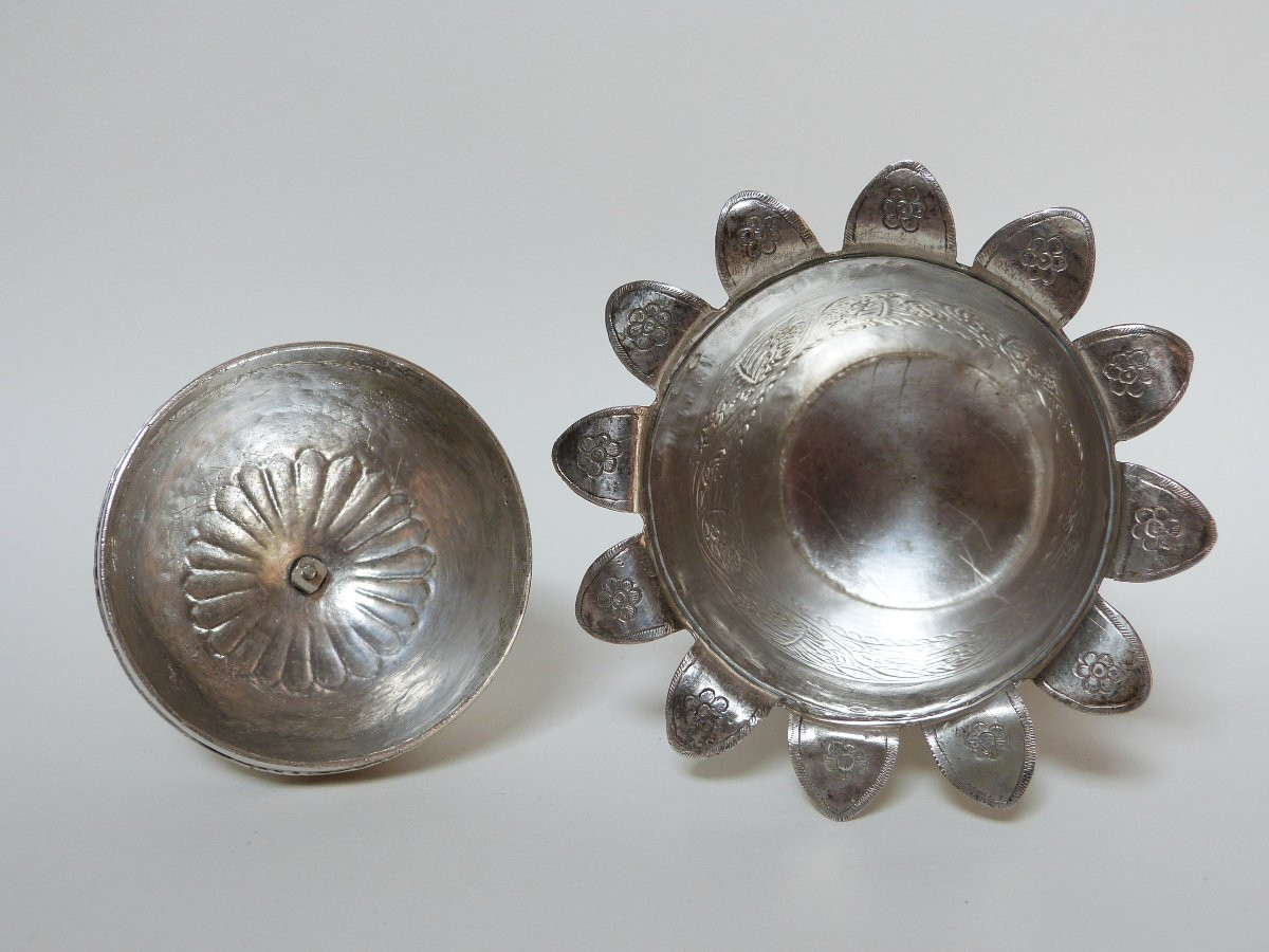 boite sucrier en argent massif Maghreb Tunisie Empire Ottoman XIXeme -photo-4