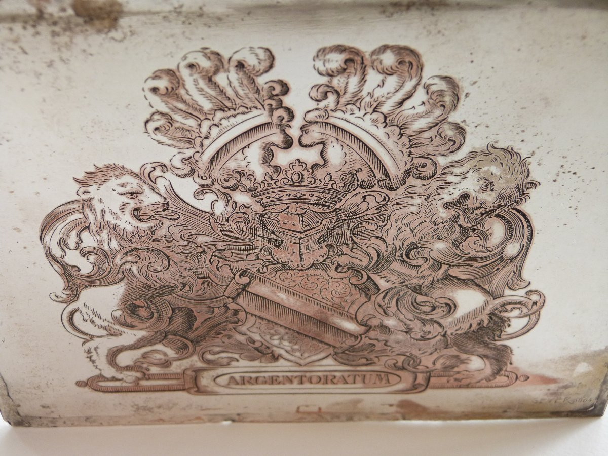 L. Geyer 1904 Heraldic Plaque Engraved With The Arms Of The City Of Strasbourg Argentoratum -photo-2