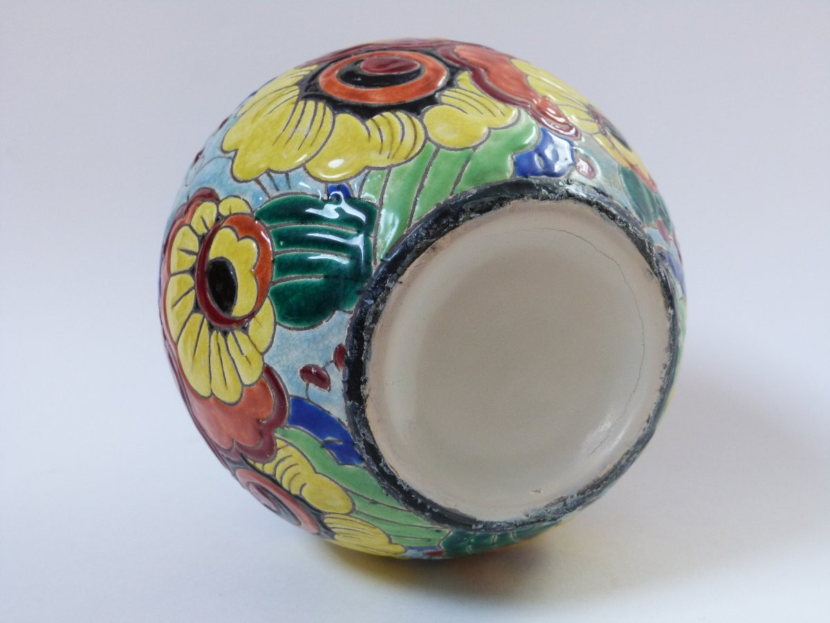 Charles Catteau Kéramis Art Deco Earthenware Vase -photo-4