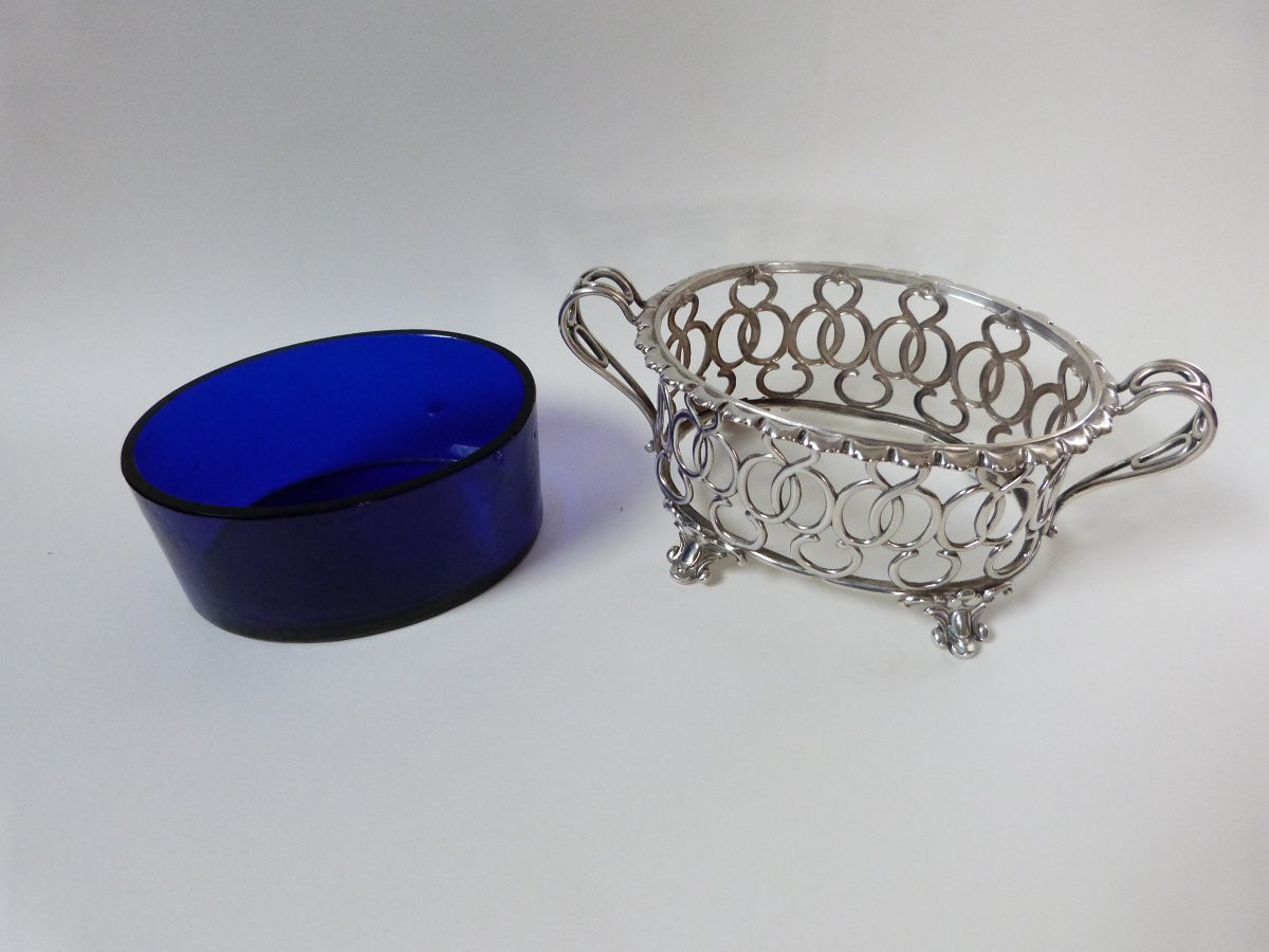 19th Century Solid Silver And Crystal Sugar Bowl -photo-4