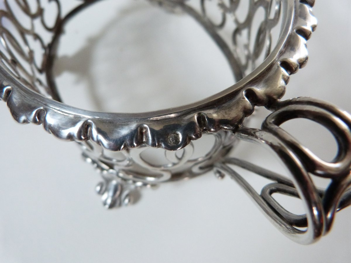 19th Century Solid Silver And Crystal Sugar Bowl -photo-3