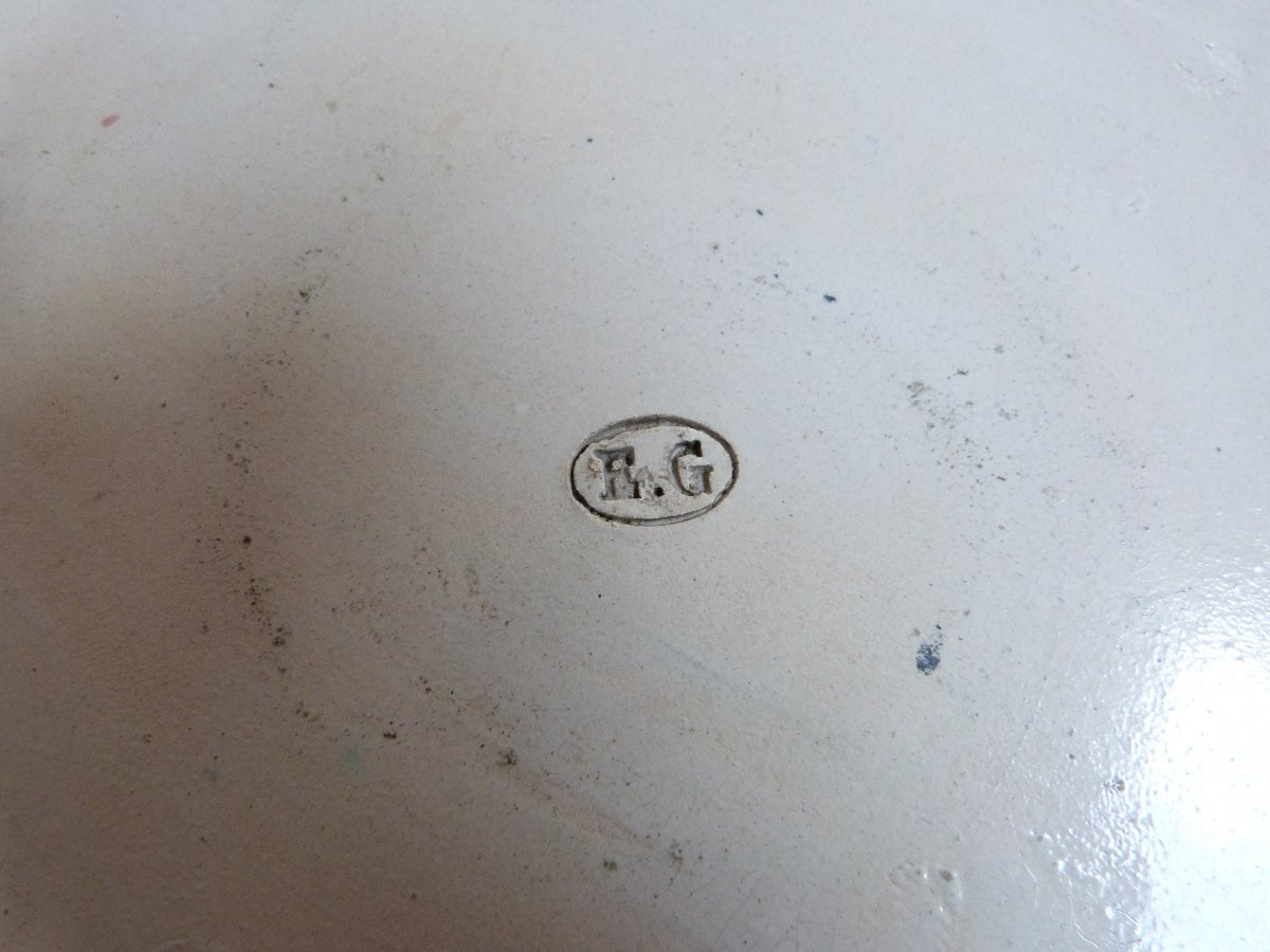 Edouard Gille - Eugène Collinot grand plat ornemental aux émaux polychromes -photo-6