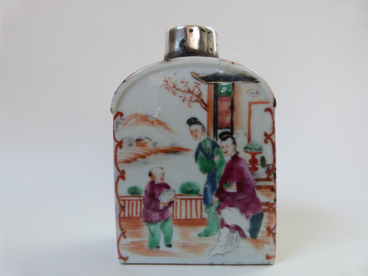 Boite à thé en porcelaine de Chine du XVIIIeme -photo-2