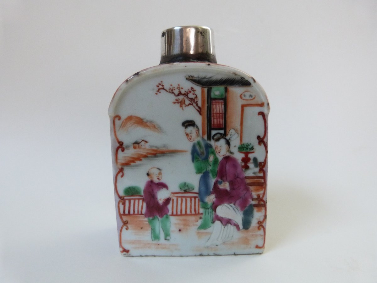 Boite à thé en porcelaine de Chine du XVIIIeme -photo-4