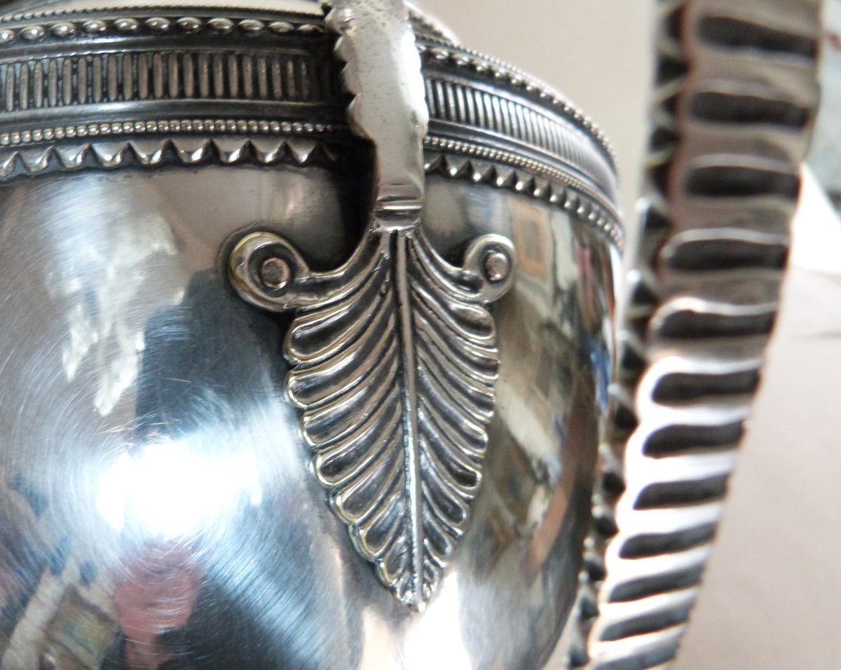 Grand Samovar d'époque empire en métal doublé argent début du XIXeme siècle-photo-4