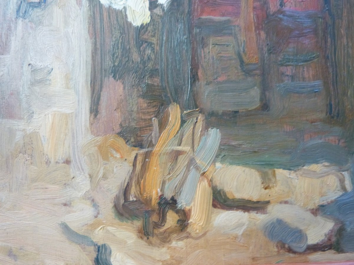 Ferrucio Scattola huile sur panneau Italie début XXeme -photo-2