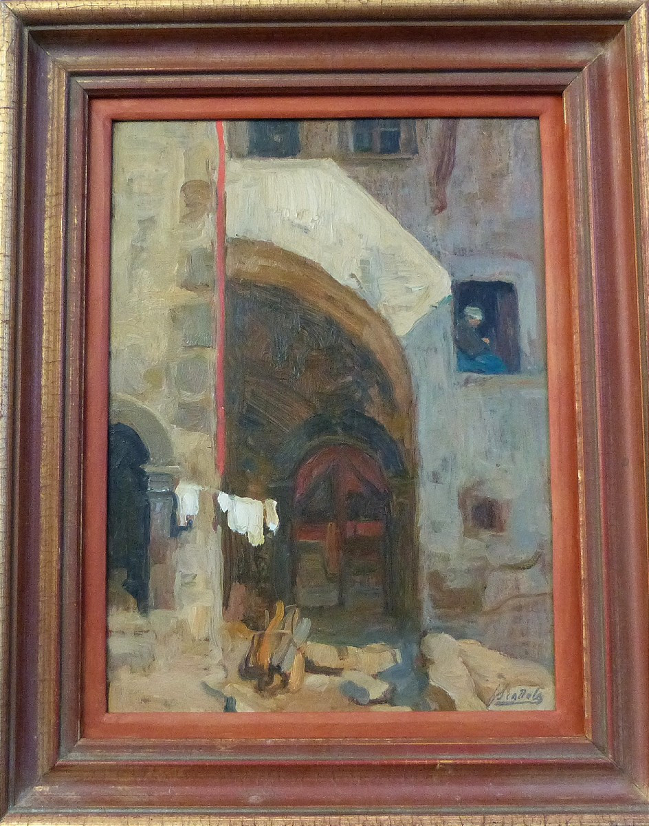 Ferrucio Scattola huile sur panneau Italie début XXeme 