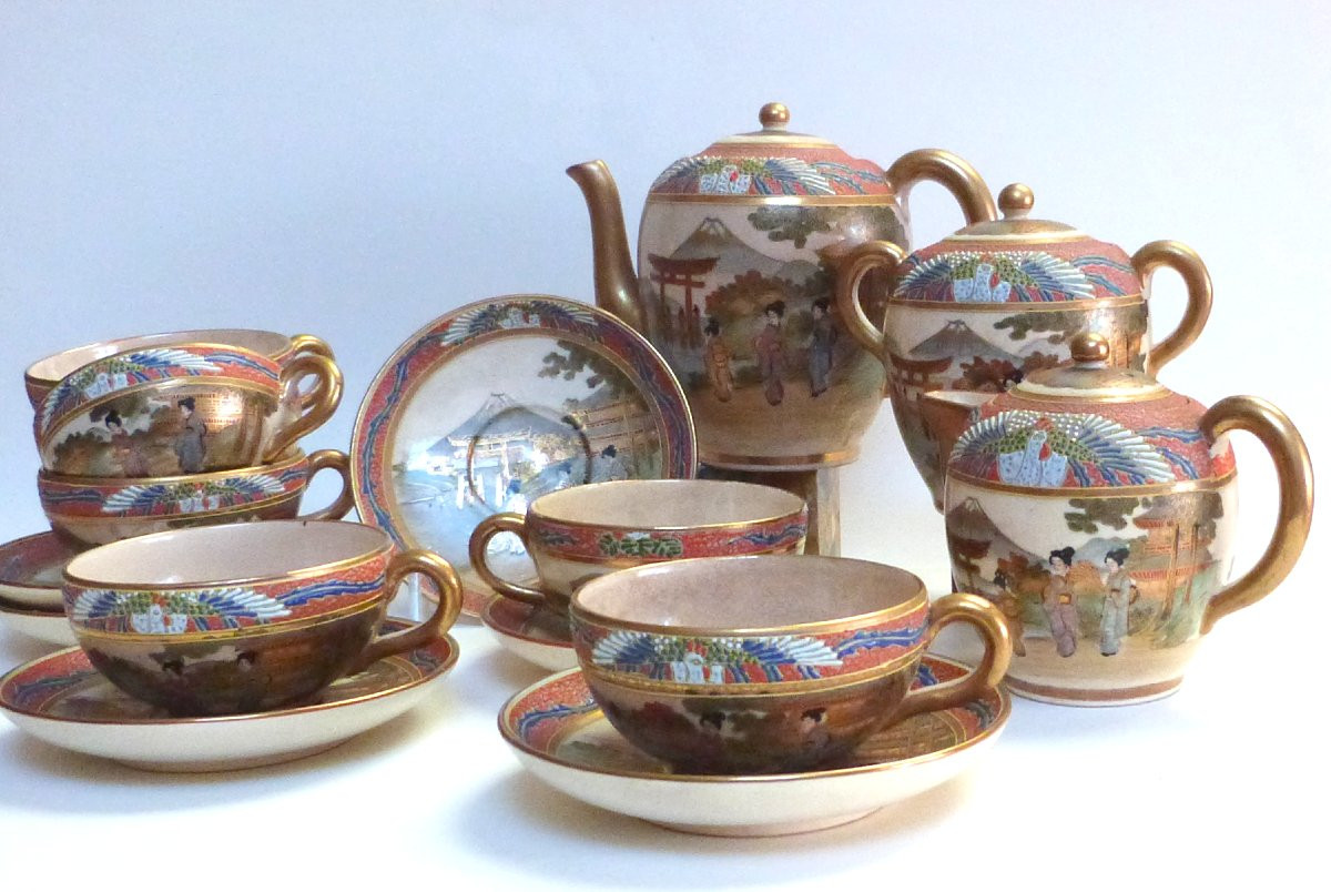Satsuma service à thé en céramique du Japon début du XXeme siècle -photo-2