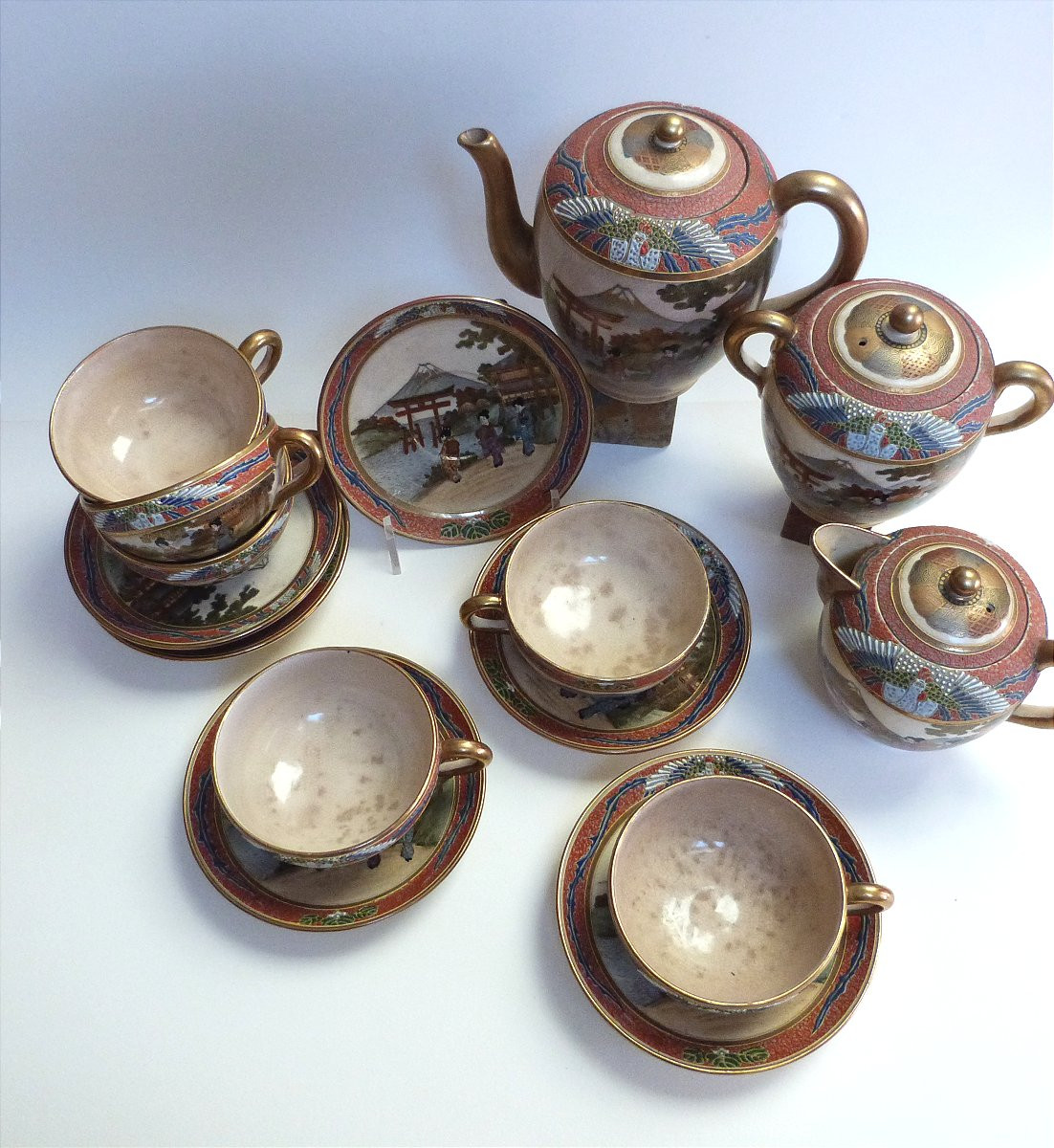 Satsuma service à thé en céramique du Japon début du XXeme siècle -photo-3