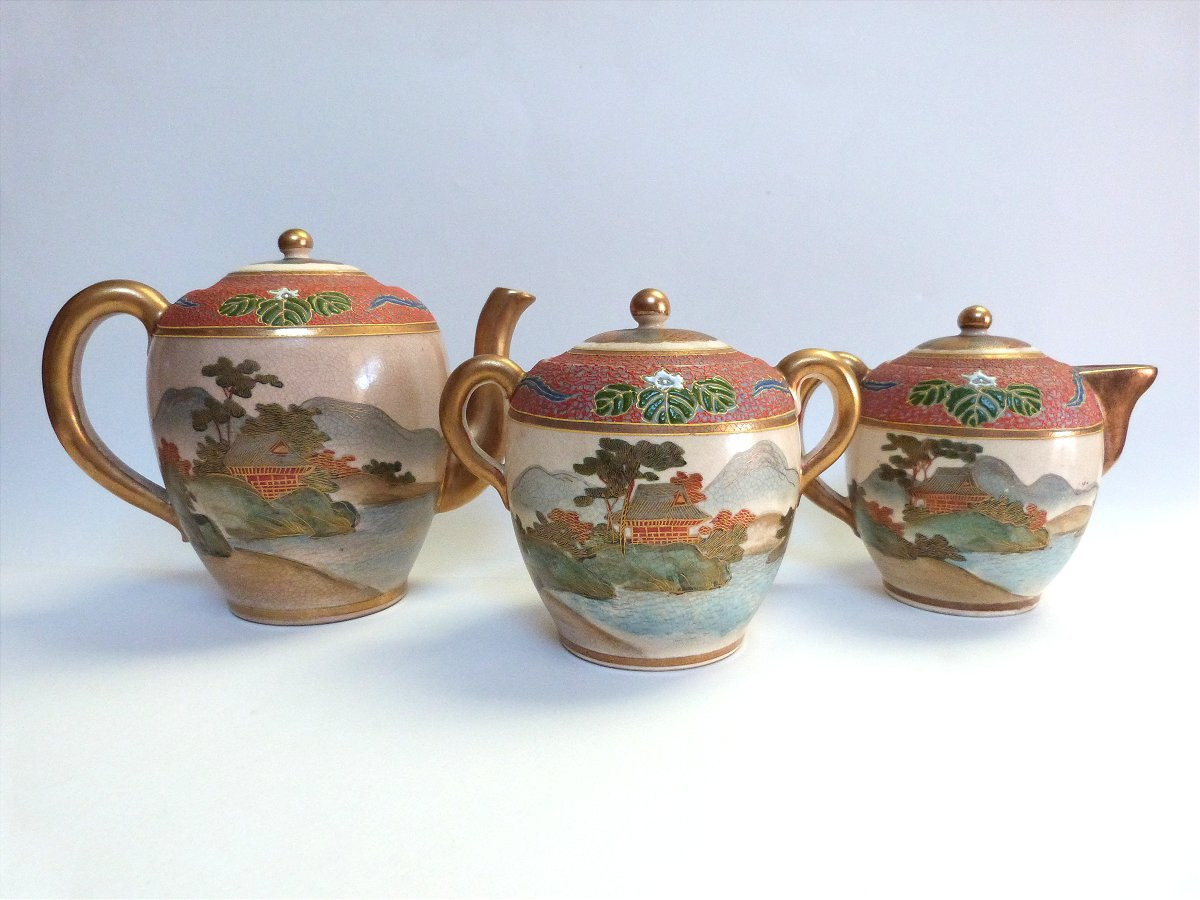 Satsuma service à thé en céramique du Japon début du XXeme siècle -photo-2