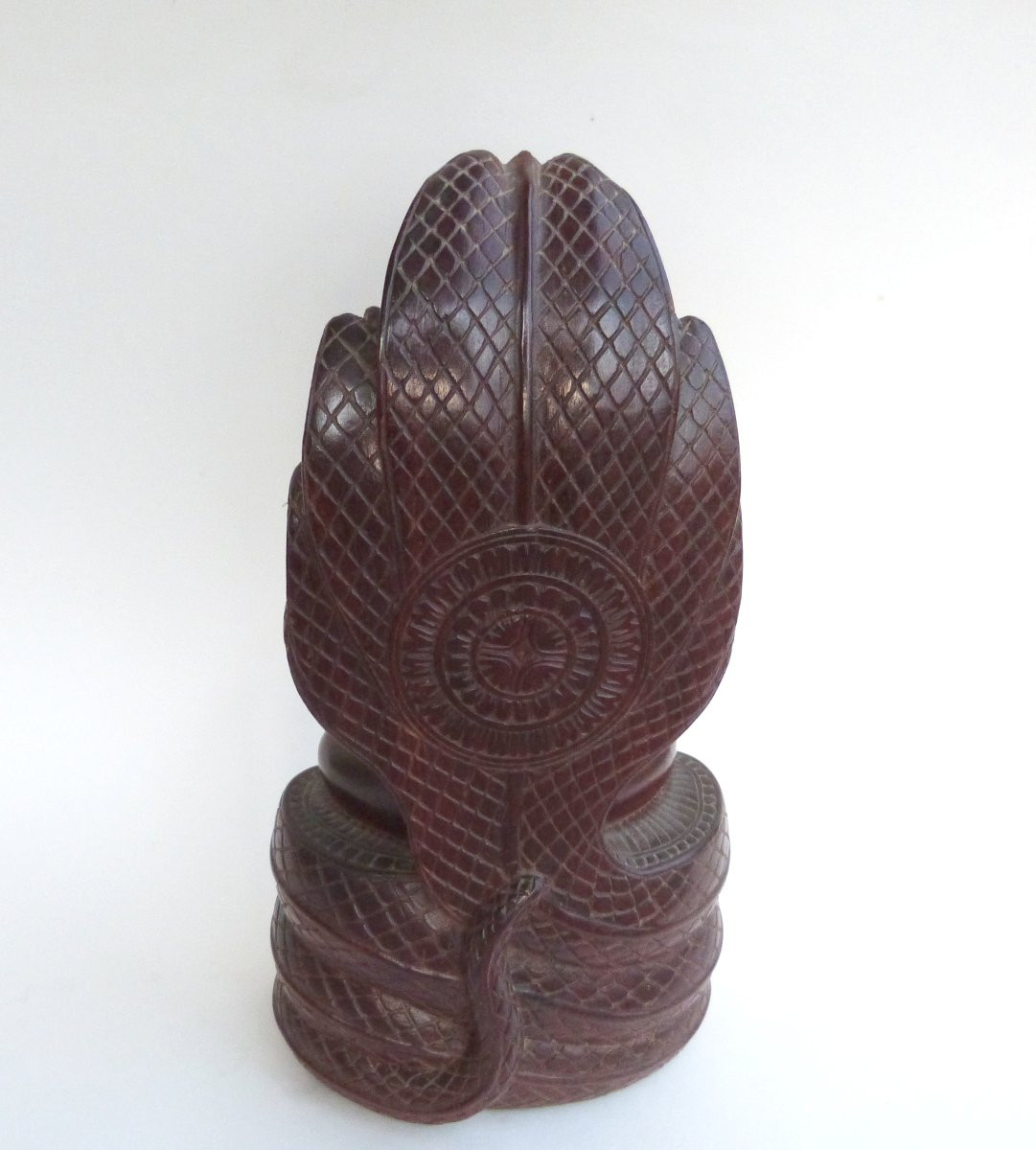Bouddha Naga en bois sculpté Cambodge début du XXeme siècle-photo-4