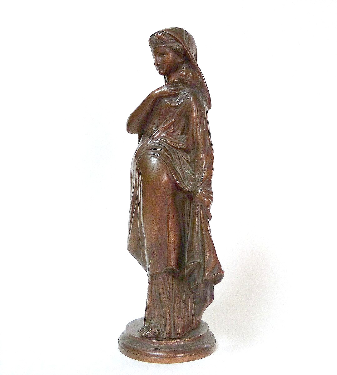 Sculpture bronze  grand tour d'après l'antique femme au masque 
