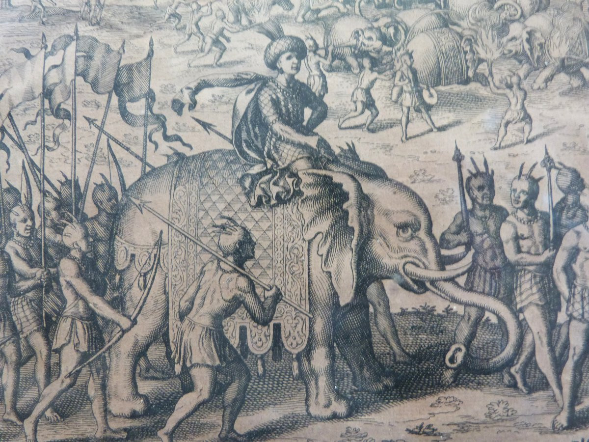 17th-century Engraving By Jean Théodore De Bry, Depicting Robert Coverte's Travels In India -photo-2