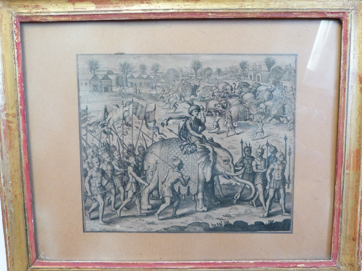 17th-century Engraving By Jean Théodore De Bry, Depicting Robert Coverte's Travels In India -photo-2