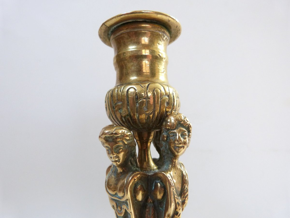 Louis XIV Period Bronze Torch/candle-photo-3