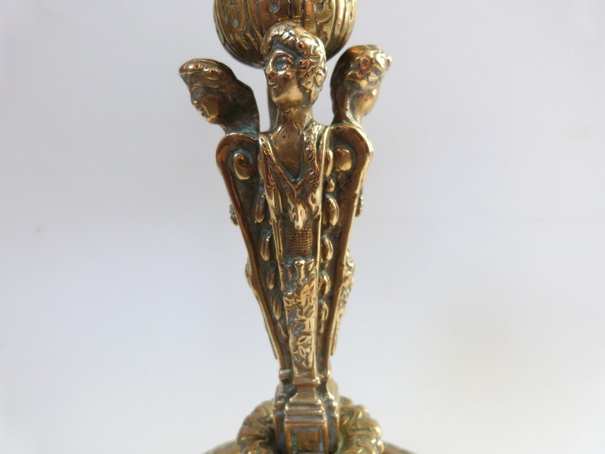 Louis XIV Period Bronze Torch/candle-photo-4