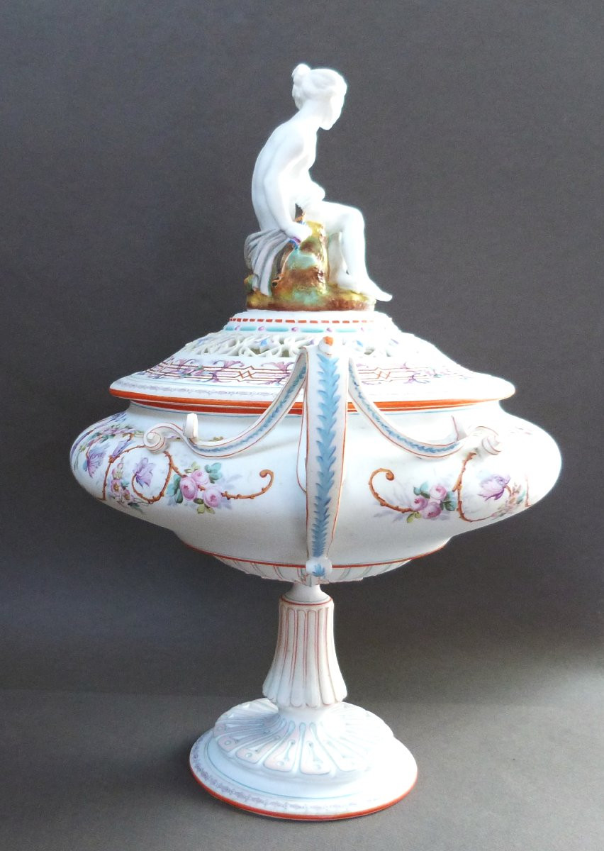 Henri Ardant Psyche Bowl In Limoges Porcelain Biscuit -photo-2