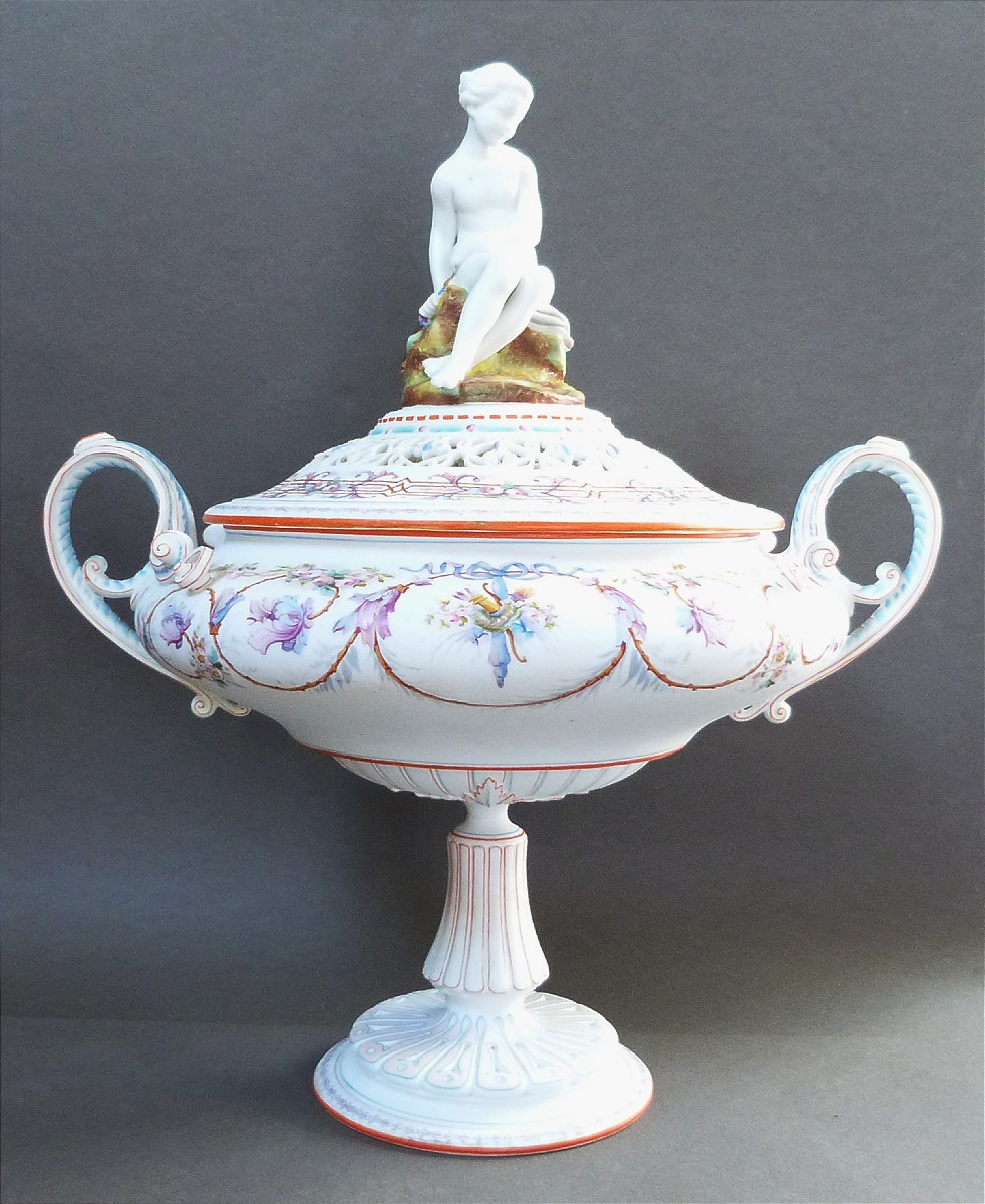 Henri Ardant Psyche Bowl In Limoges Porcelain Biscuit 