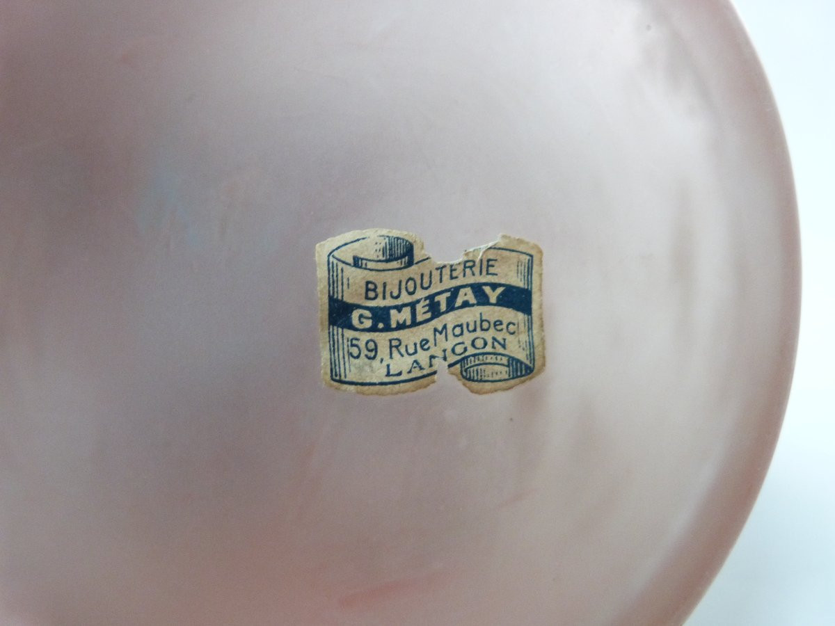 E.VAL & Cie - DAUM  vase art déco en verre dégagé à l'acide et émaillé -photo-8