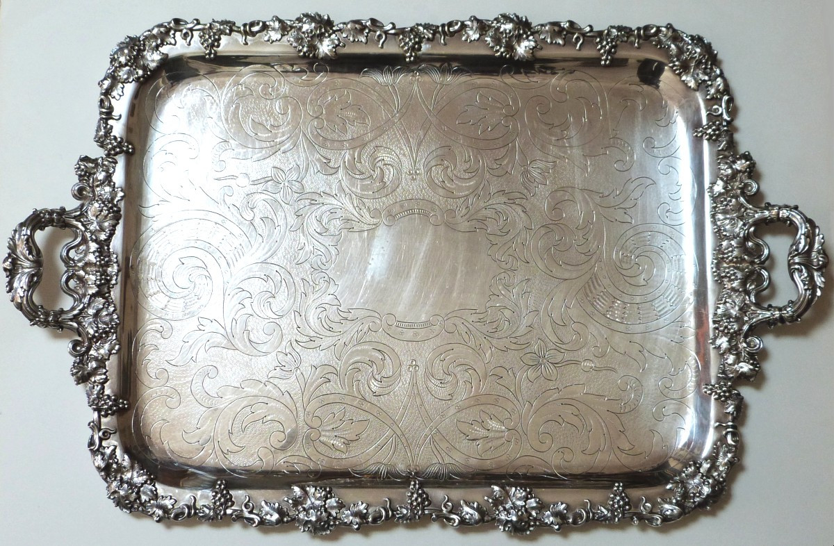 Charles Christofle grand plateau de service milieu XIXeme 