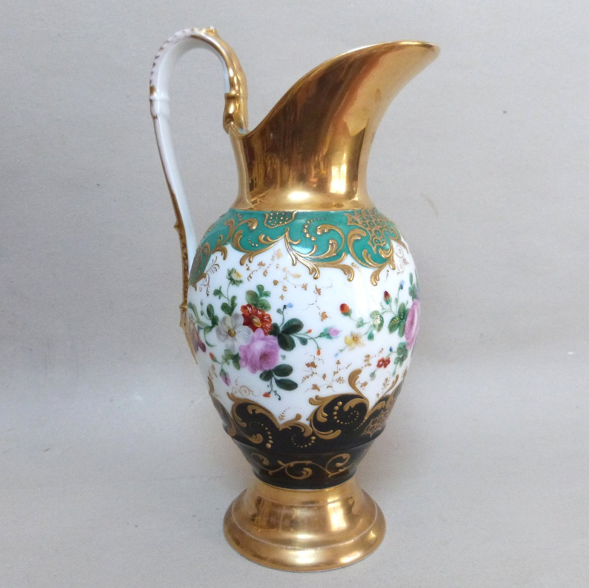 Aiguière et bassin en porcelaine de Paris Jacob Petit milieu XIXeme -photo-1