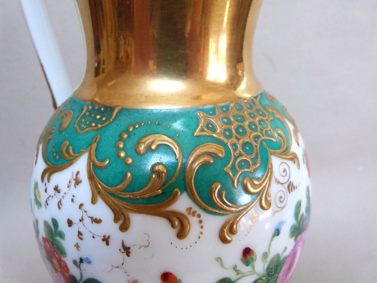 Aiguière et bassin en porcelaine de Paris Jacob Petit milieu XIXeme -photo-4