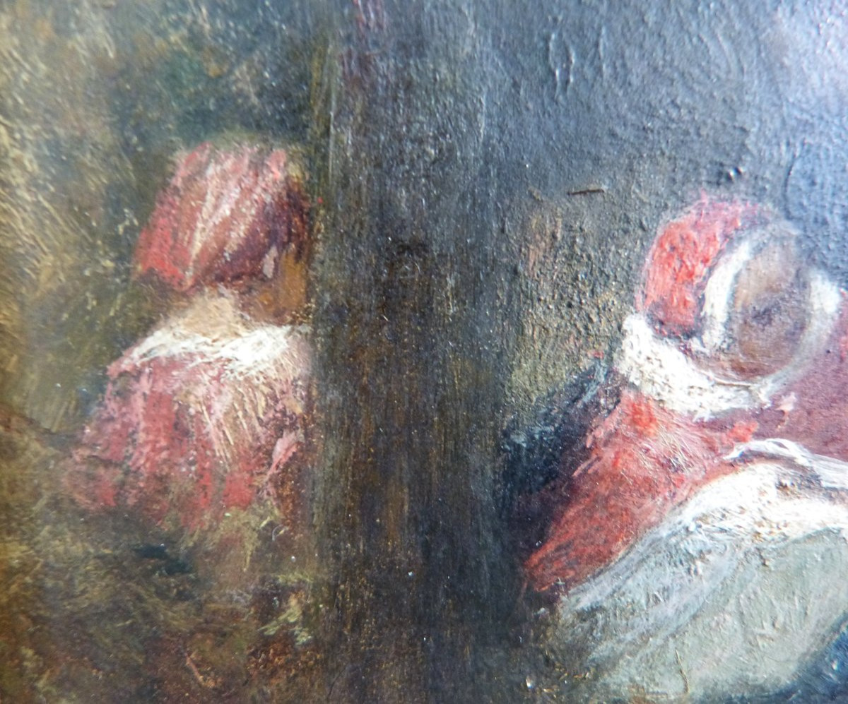 Louis Devedeux scène galante dans le style de Watteau milieu XIXeme -photo-3